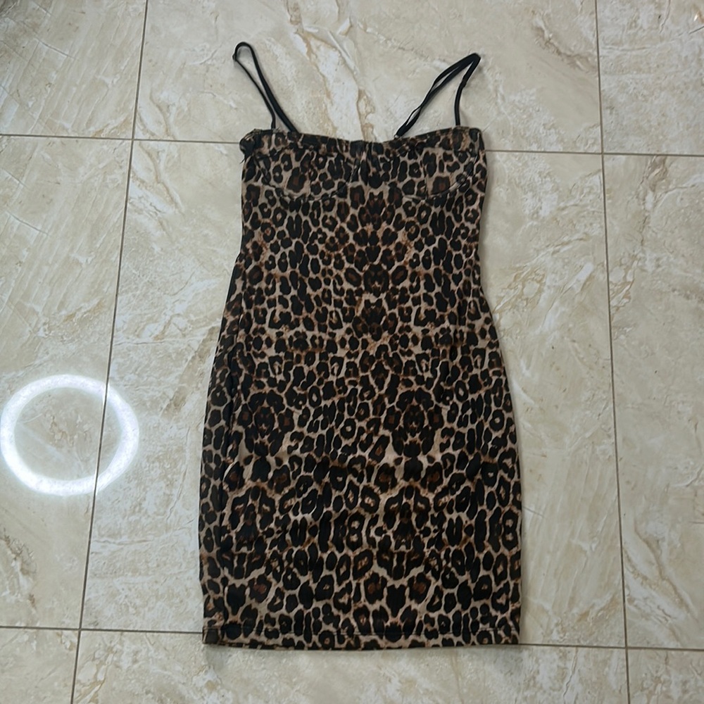 Cheetah Mini Dress with underwire chest